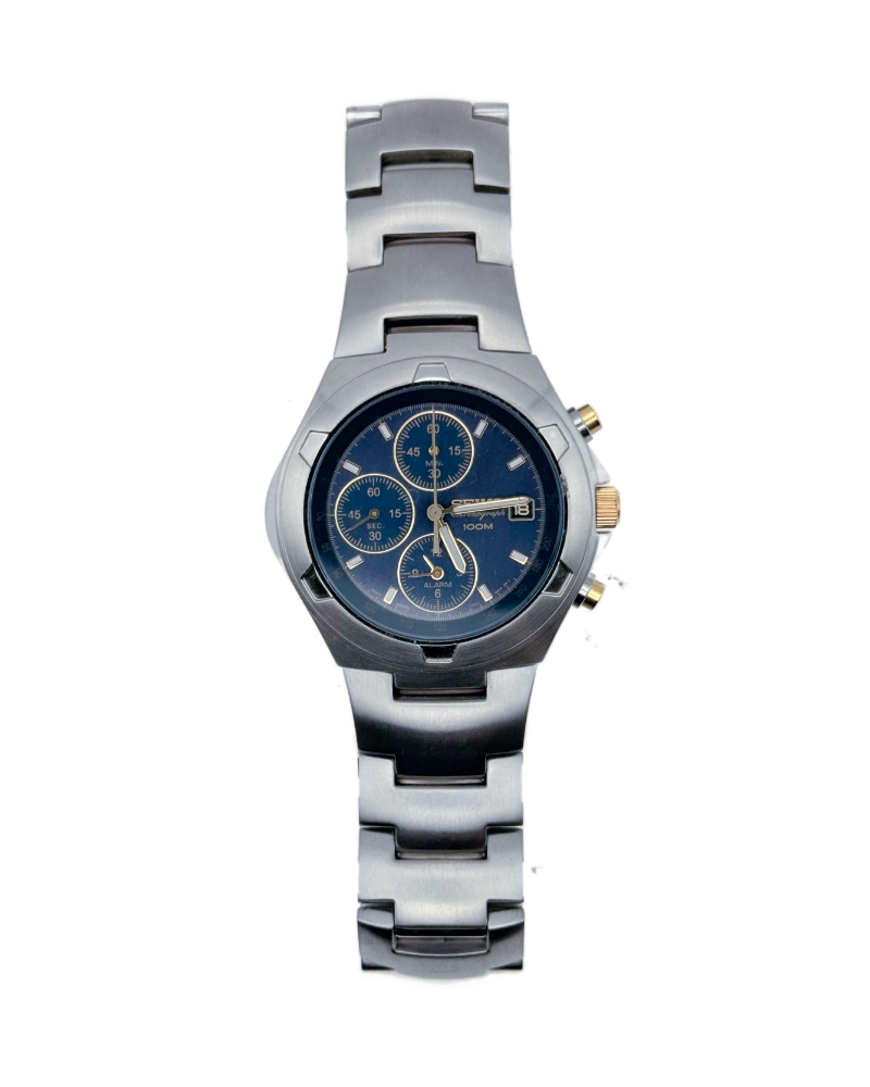 Titanium Chronograph  – Blau, Gold‑Akzente