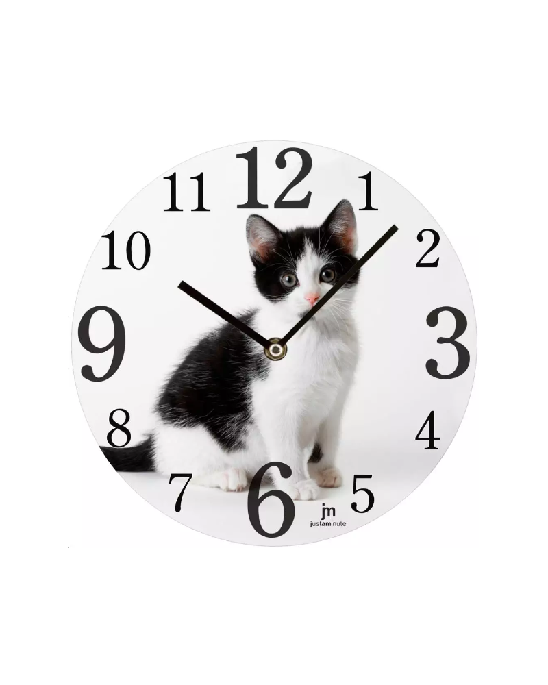 21-14844 Kinder Wanduhr mit Katzen Motiv
