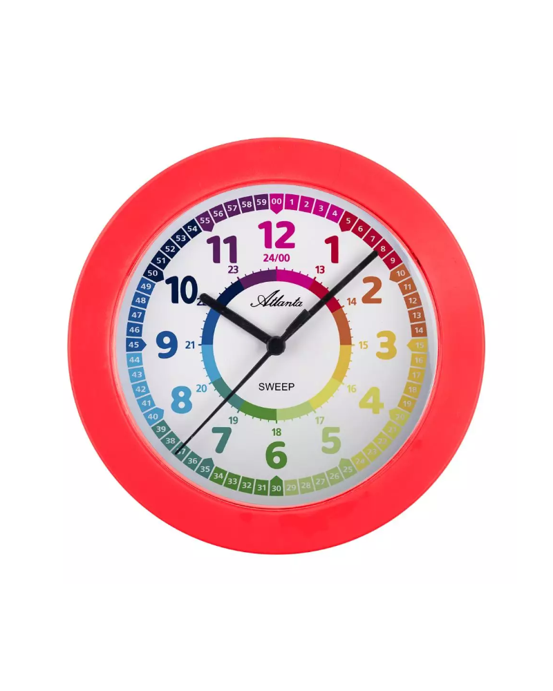 03-4483-1 Wanduhr Atlanta mit rotem Motiv
