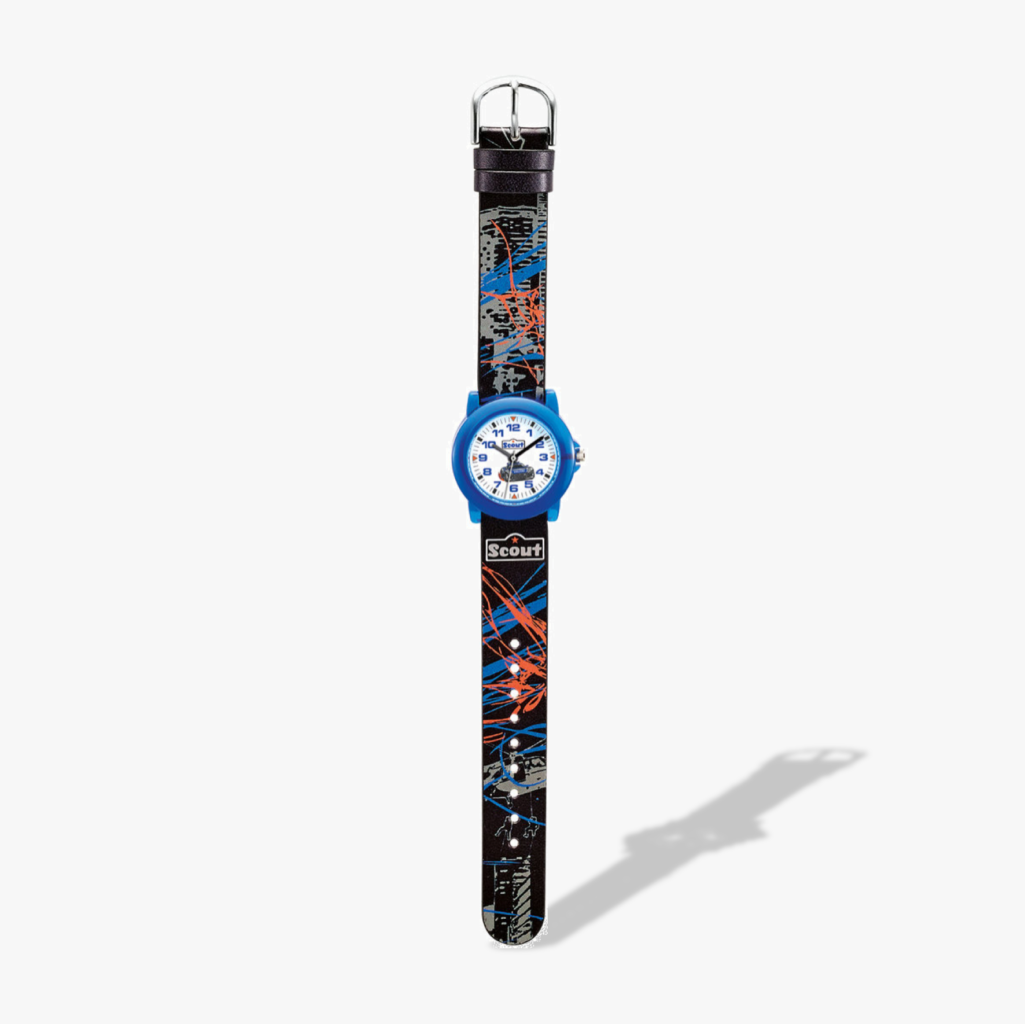 280305024 Kinderuhr mit Rennwagen Motiv