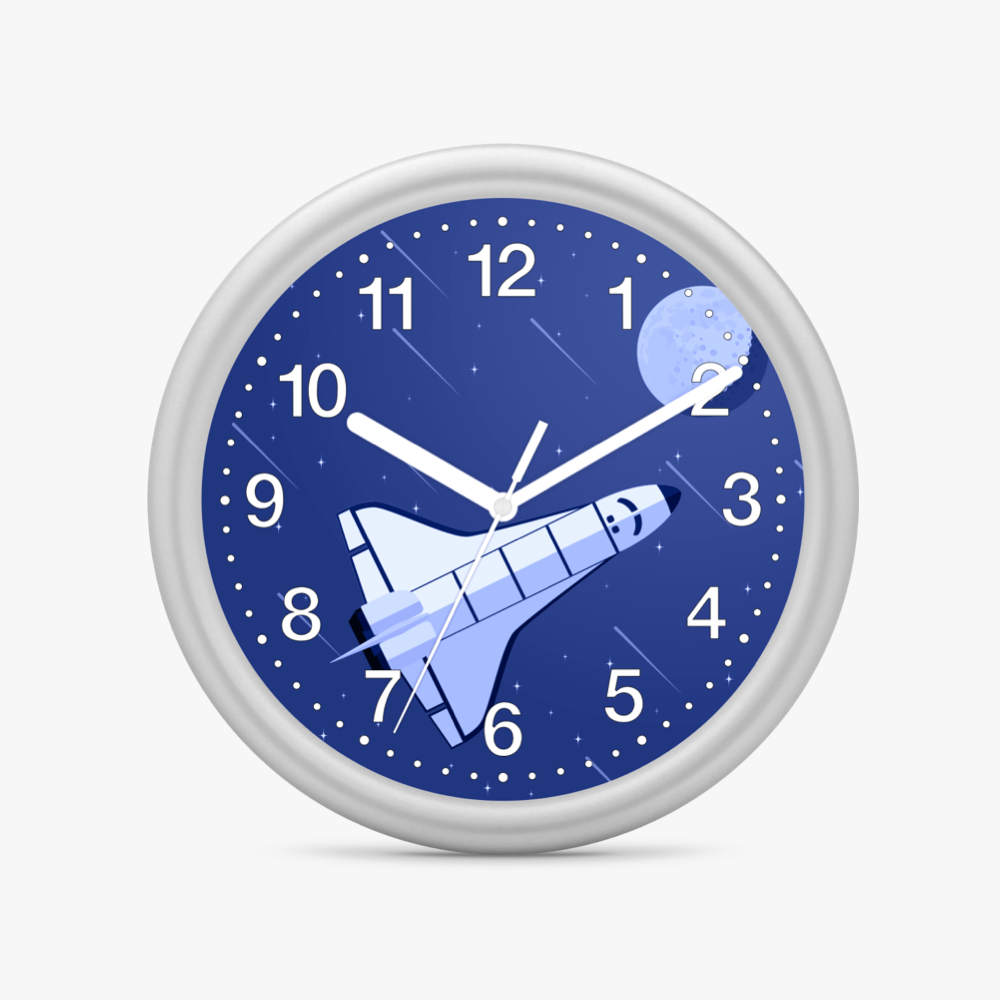 04-82135-07 Kinder Wanduhr mit Weltraum Motiv