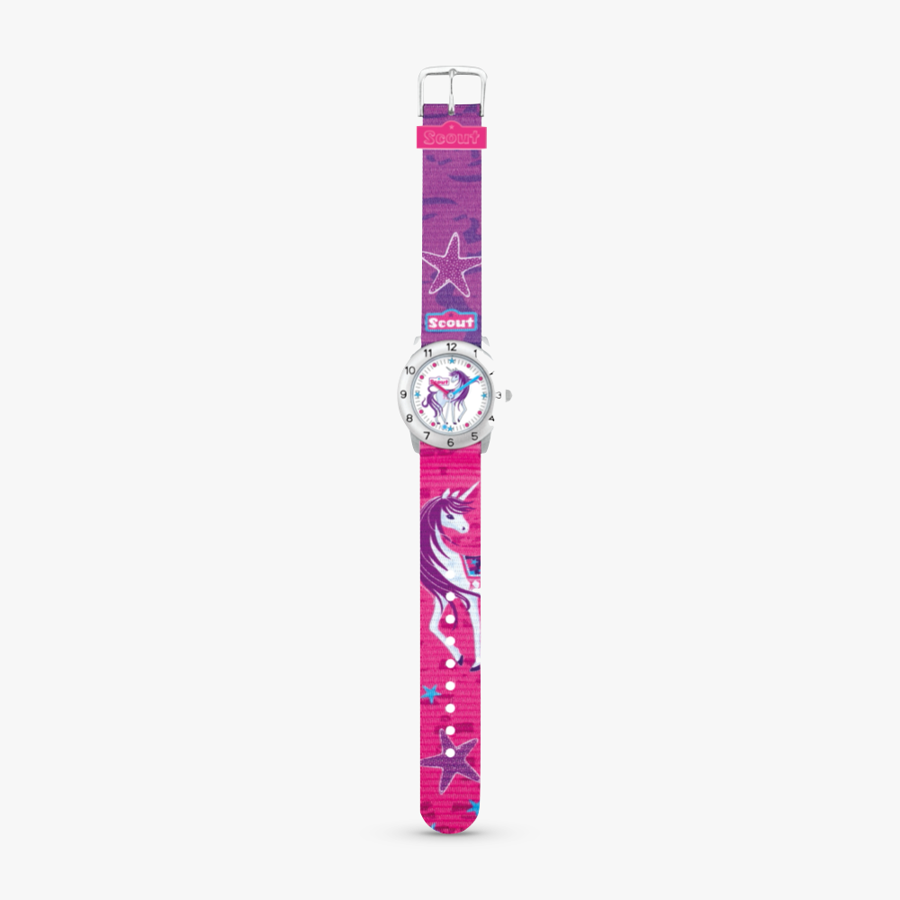 280378008 Kinderuhr mit Einhorn Motiv