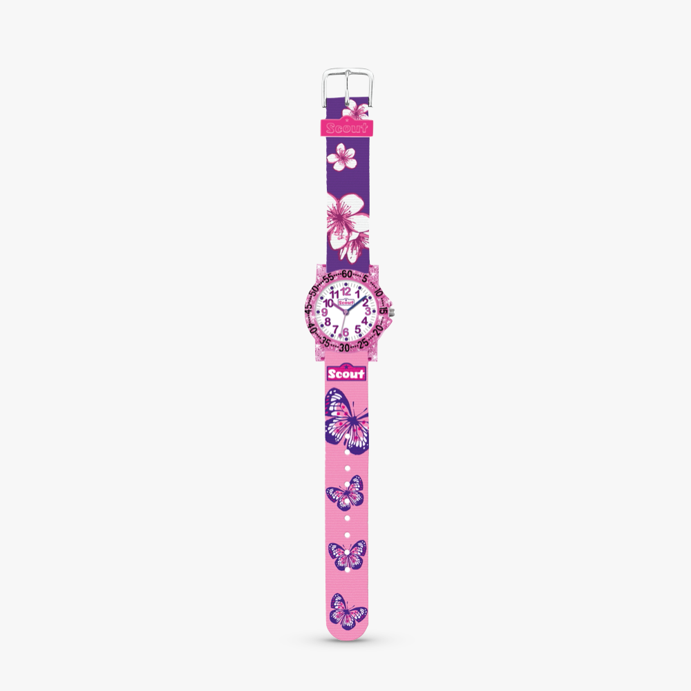 280375013 Kinderuhr mit Schmetterling Motiv