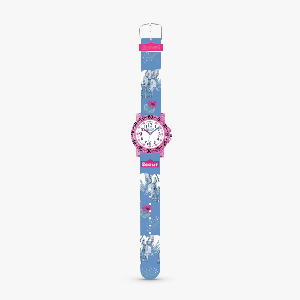 280375027 Kinderuhr mit Pferde Motiv