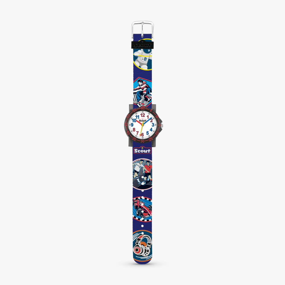 280375018 Kinderuhr mit Weltraum Motiv