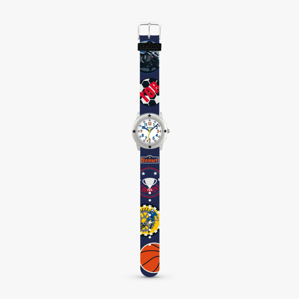 280393012 Kinderuhr mit sportlichem Motiv
