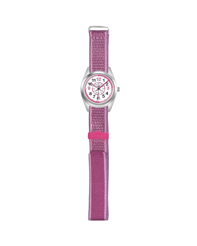 280309007 Kinderuhr mit Lernzifferblatt pink