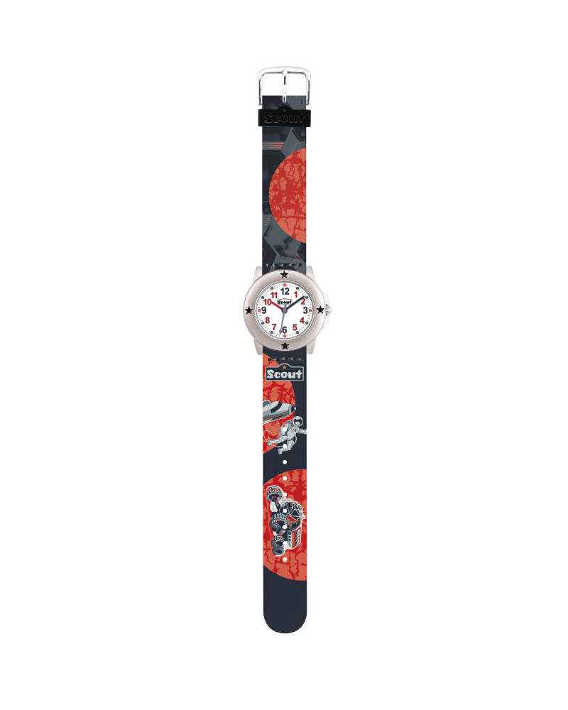 280393038 Kinderuhr mit Raumschiff Motiv