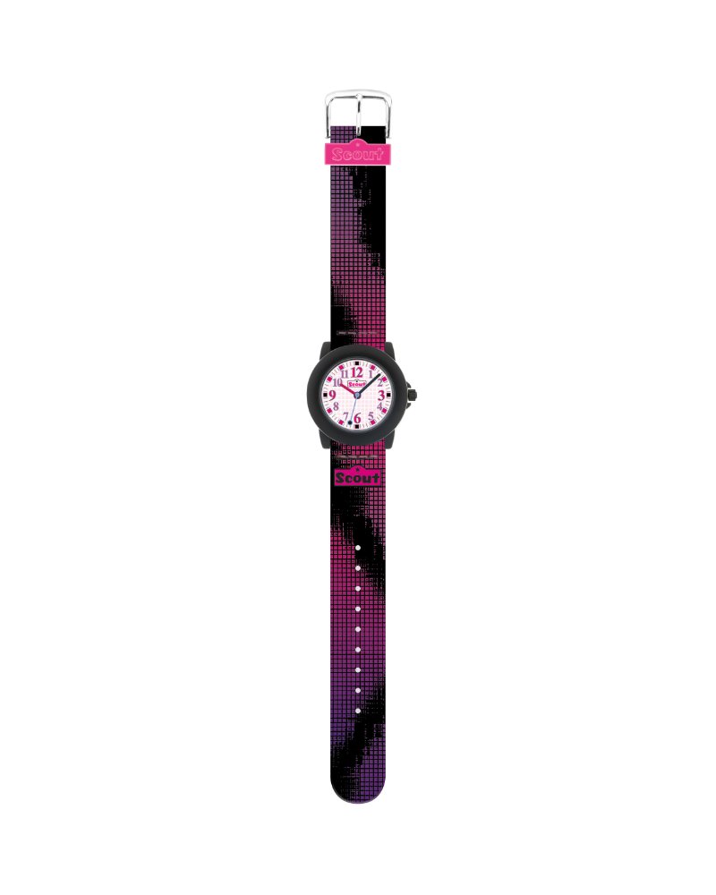 280305050 Kinderuhr in Pink, Lila und Schwarz