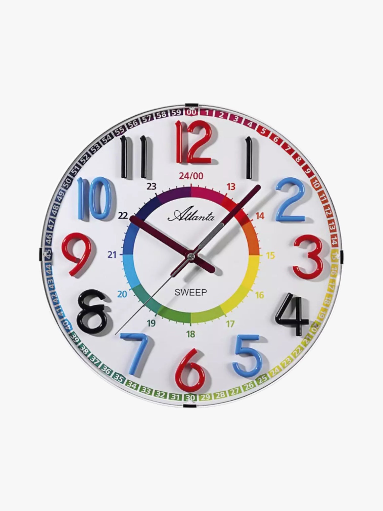 03-4480-0 Wanduhr Atlanta mit bunt aufgesetzten Zahlen