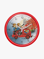 04-80025 Kinder Wanduhr mit Feuerwehr Motiv