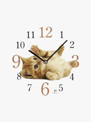 21-14843 Kinder Wanduhr mit Katzen Motiv