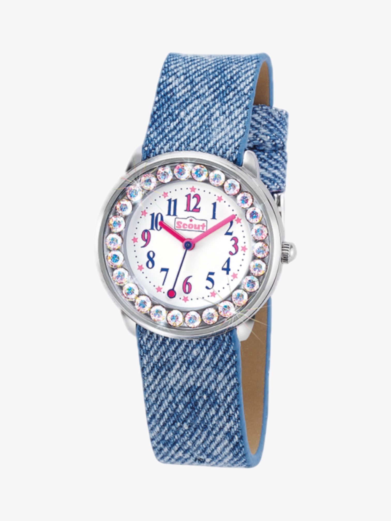 280381008 Kinderuhr mit funkelnden Glitzersteinen