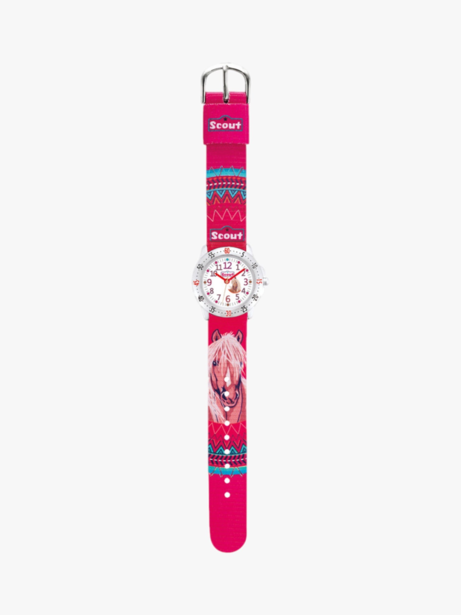 280378071 Kinderuhr mit Pferde Motiv