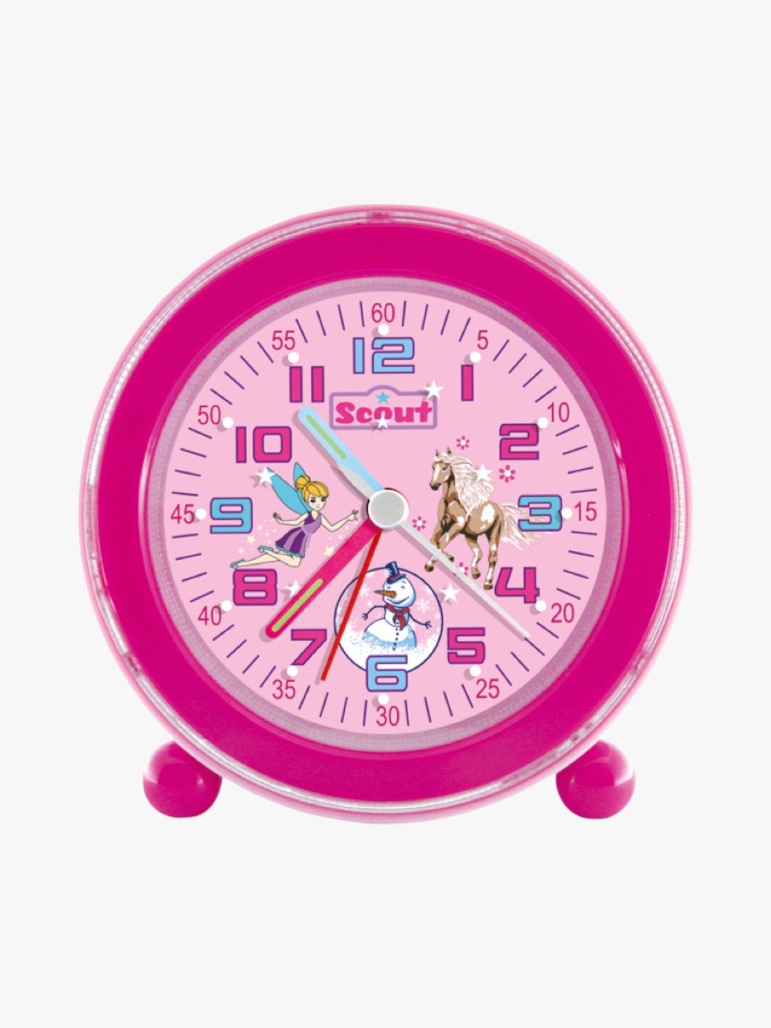 280001038 Kinderwecker mit Motiven: Elfe, Pferd und Schneemann
