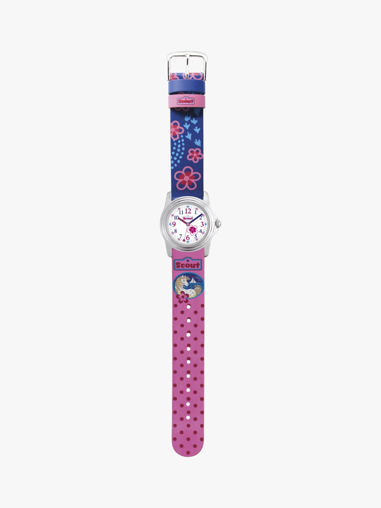 280301010 Kinderuhr mit floralem Motiv