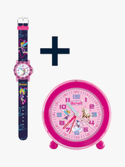 280375029 Kinderuhr + 280001038 Kinderwecker mit Elfen Motiv (2er-Set)
