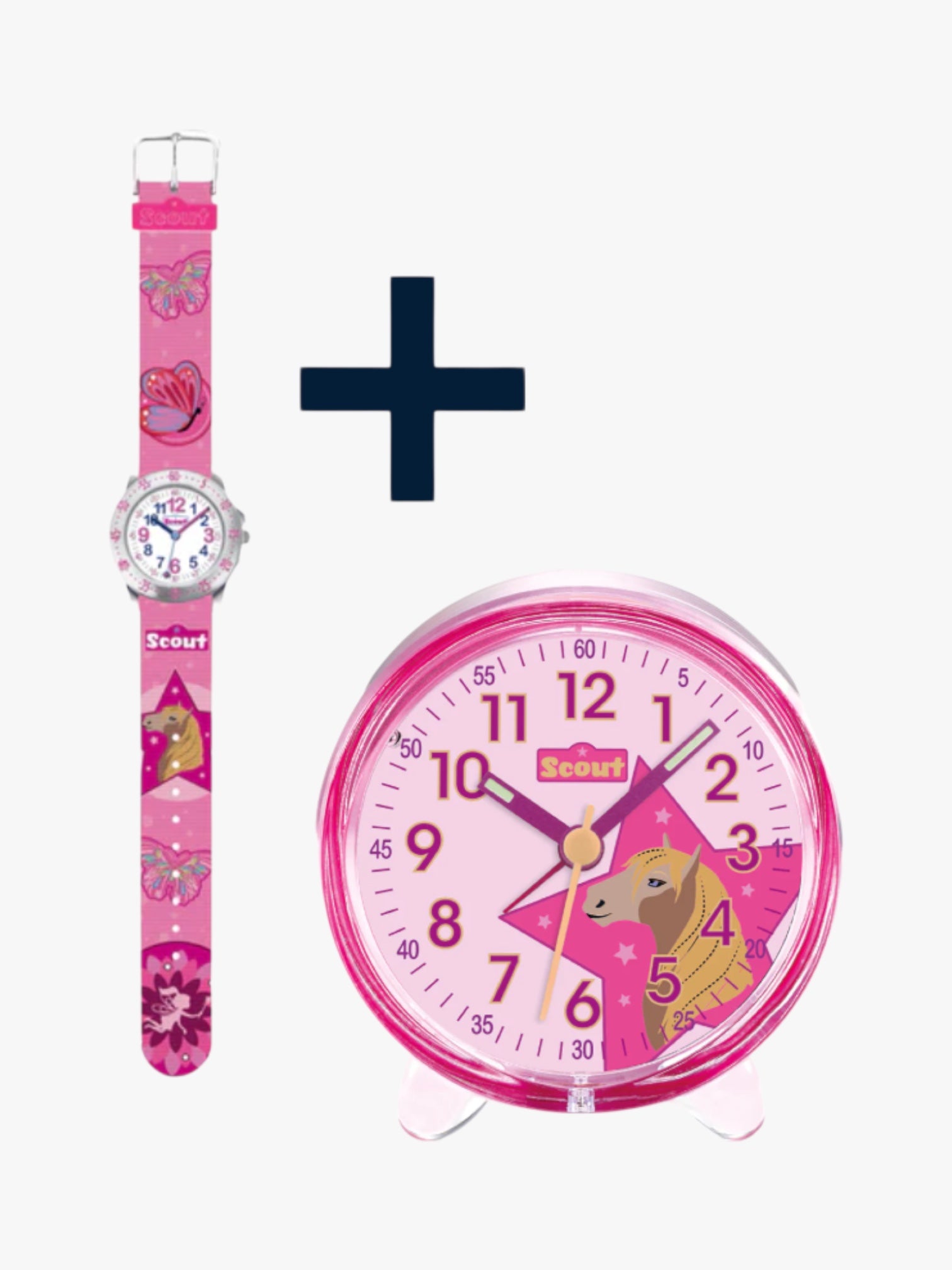 280378013 Kinderuhr + 280001028 Kinderwecker mit Einhorn Motiv (2er-Set)