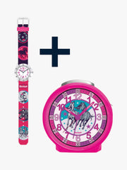 280378015 Kinderuhr + 280001018 Kinderwecker mit Pferde Motiv (2er-Set)