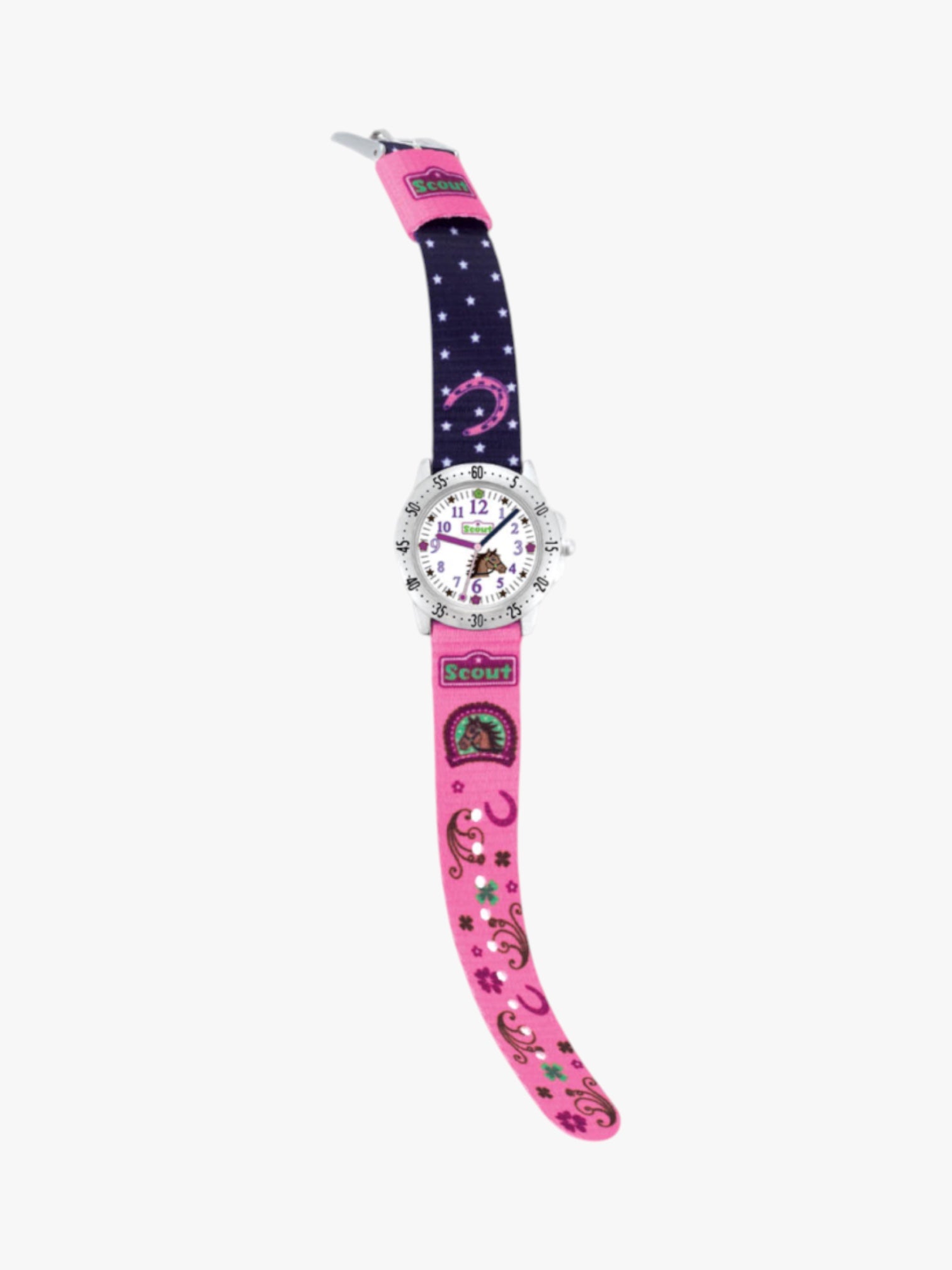 280378065 Kinderuhr mit Pferde Motiv