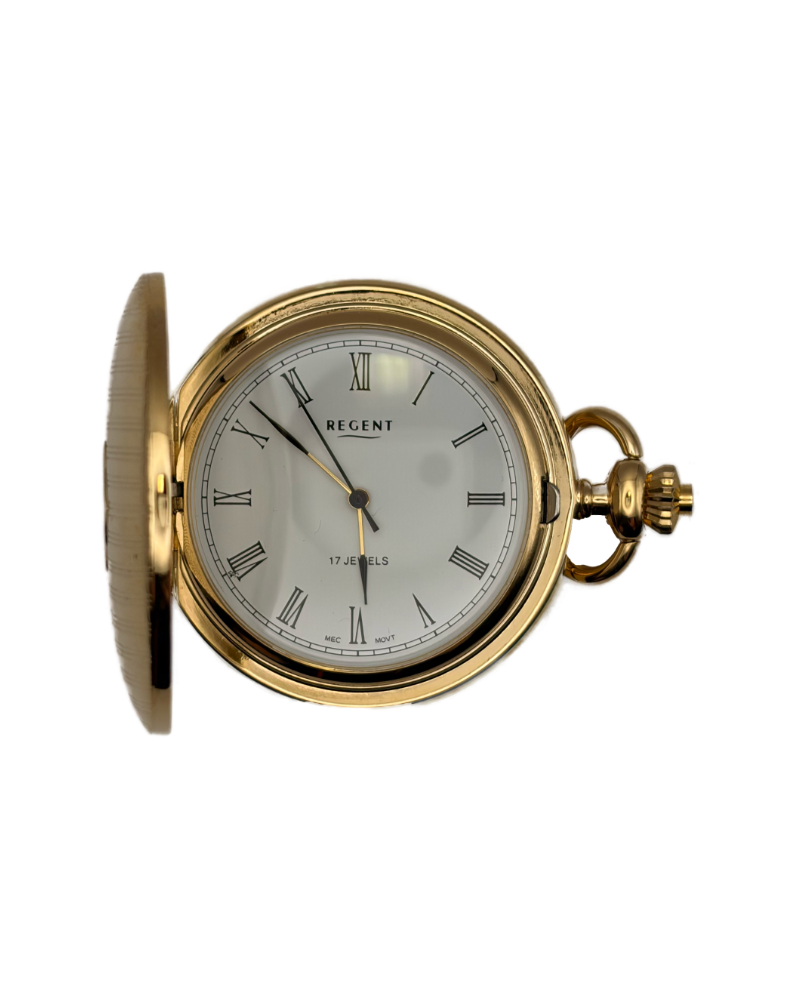 Taschenuhr Regent P-08 mit schwarzen Indices