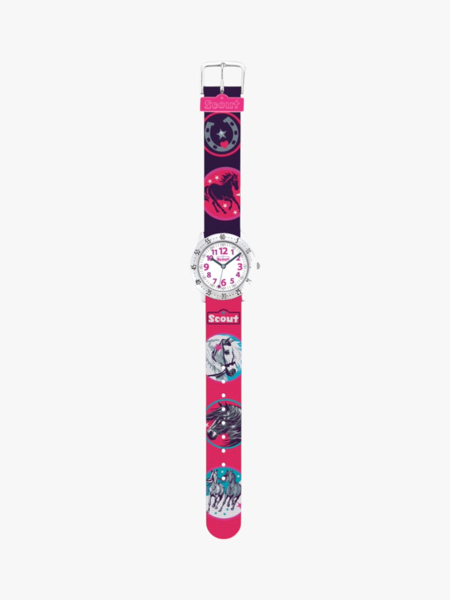 280378015 Kinderuhr mit Pferde Motiv