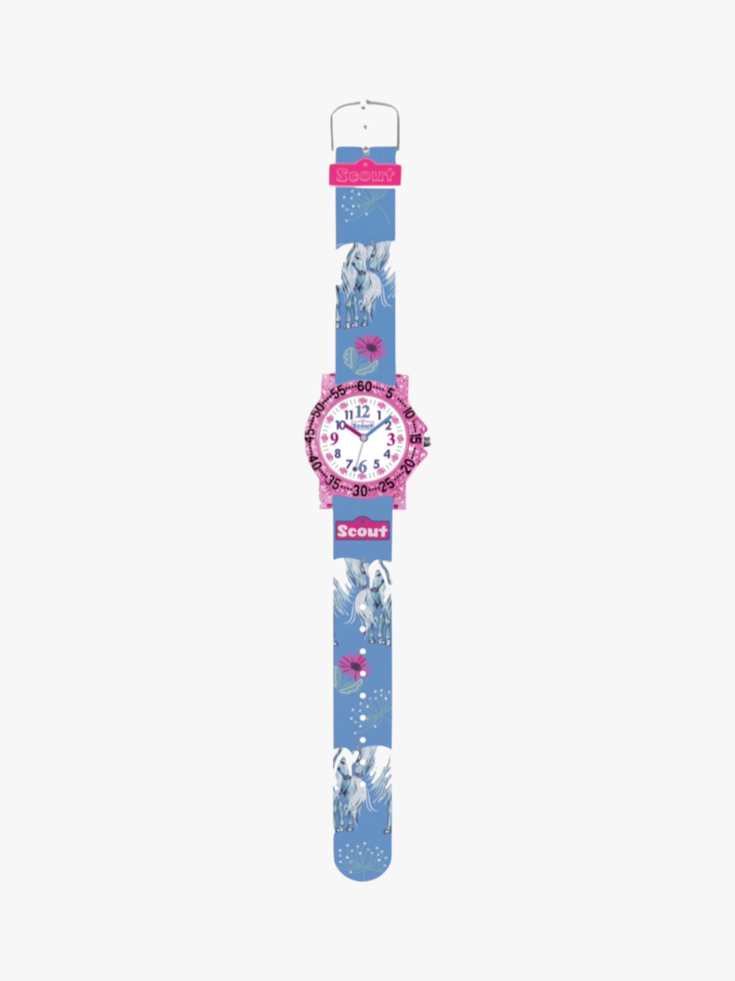 280375027 Kinderuhr mit Pferde Motiv