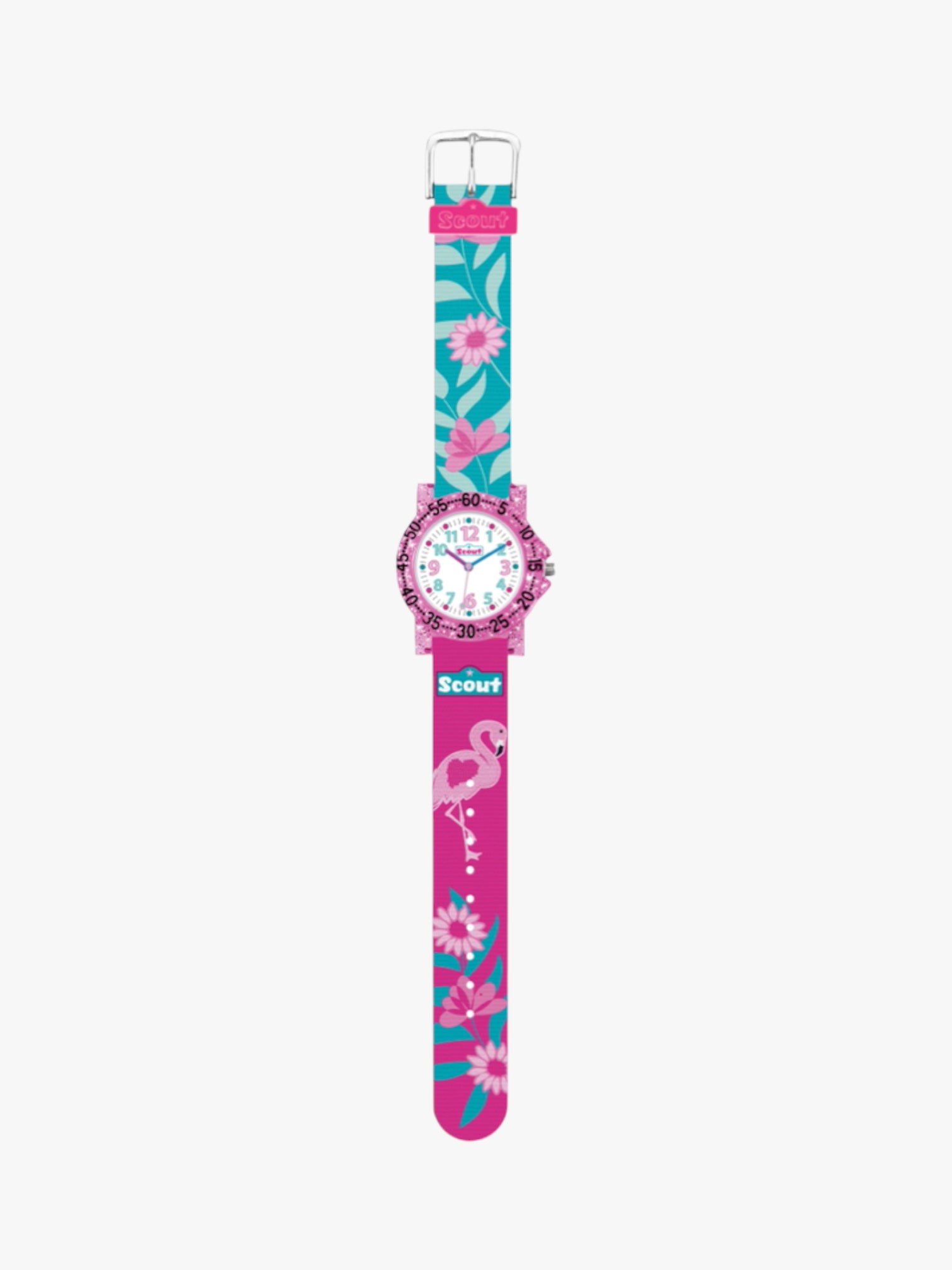 280375019 Kinderuhr mit Flamingo Motiv