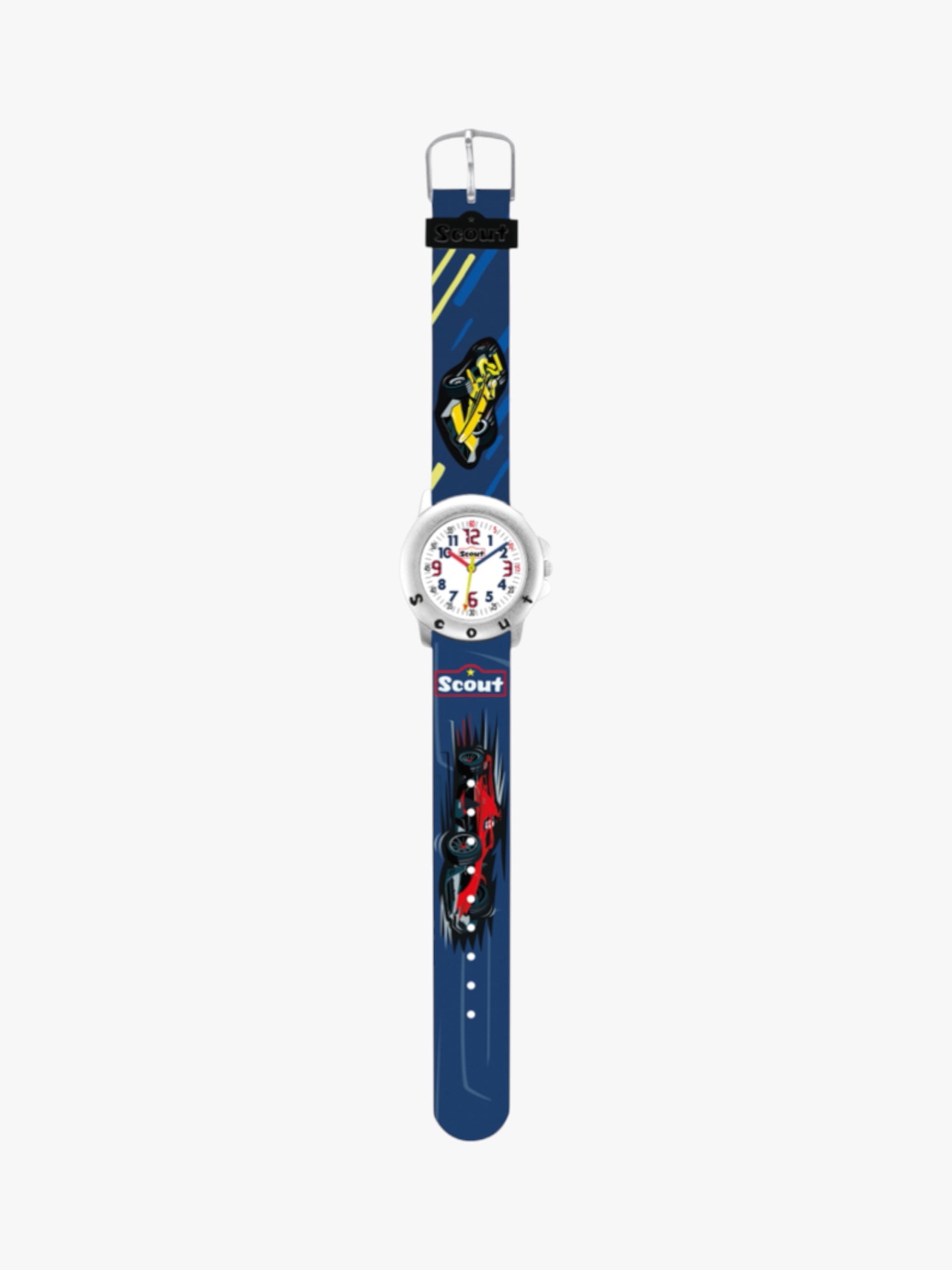 280393032 Kinderuhr mit Rennwagen Motiv