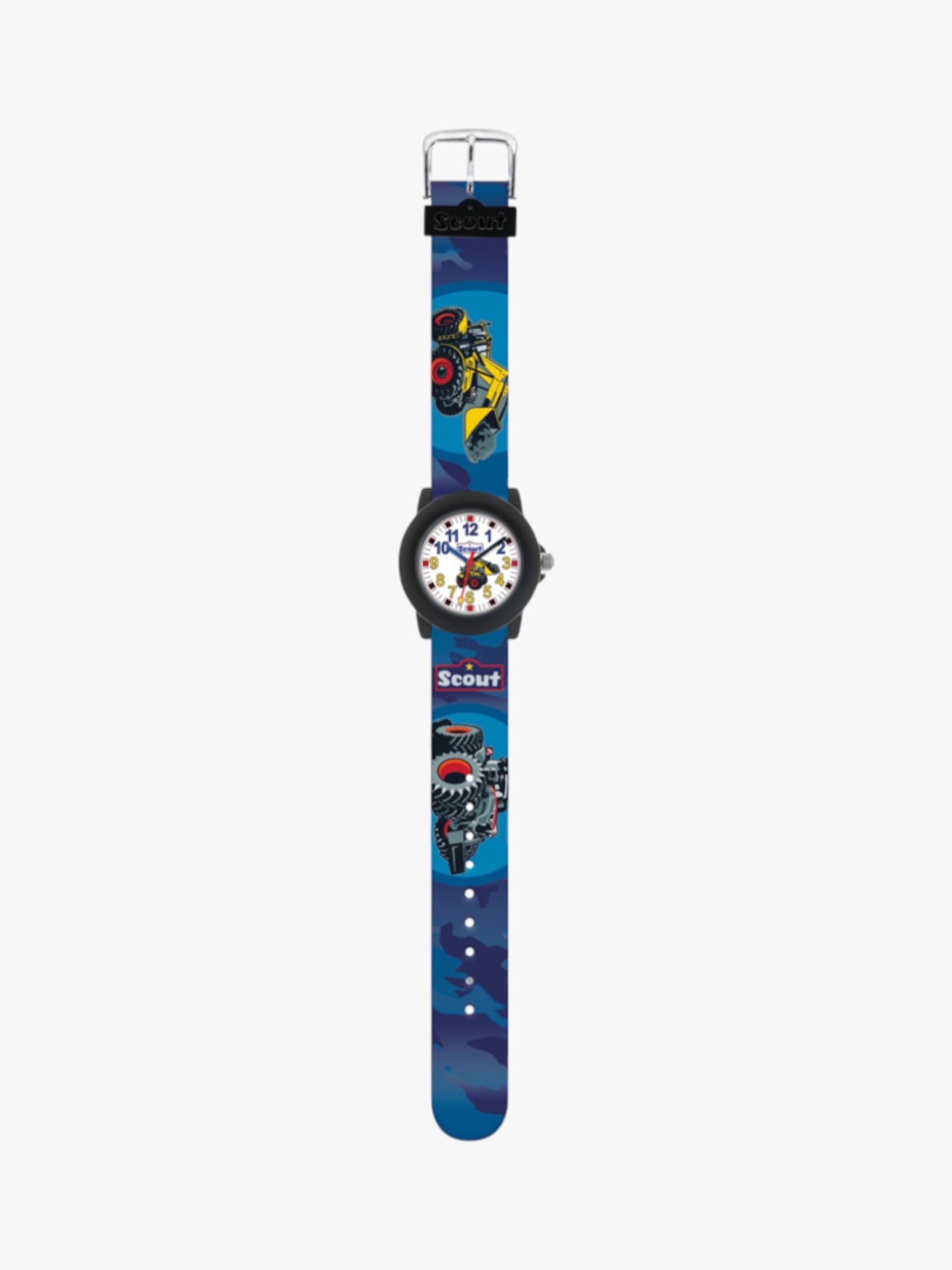 280305038 Kinderuhr mit Bagger Motiv