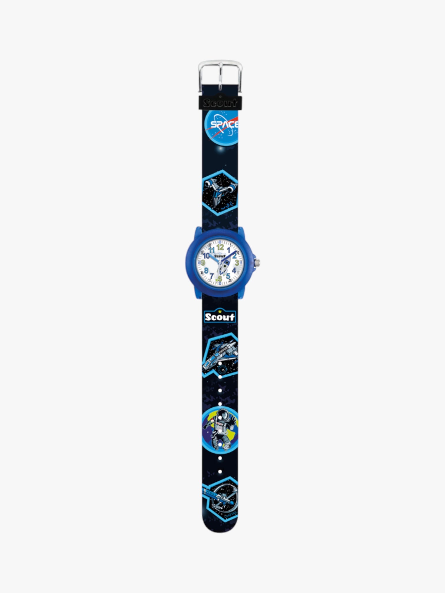 280305039 Kinderuhr mit Weltraum Motiv