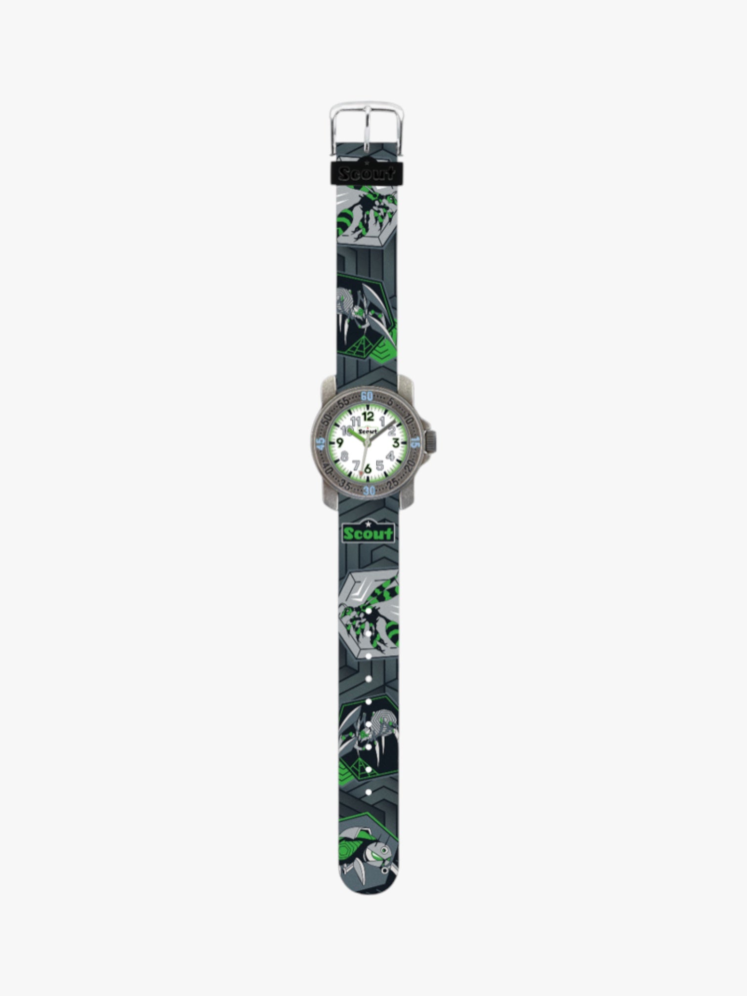 280376042 Kinderuhr mit Spinnen Motiv