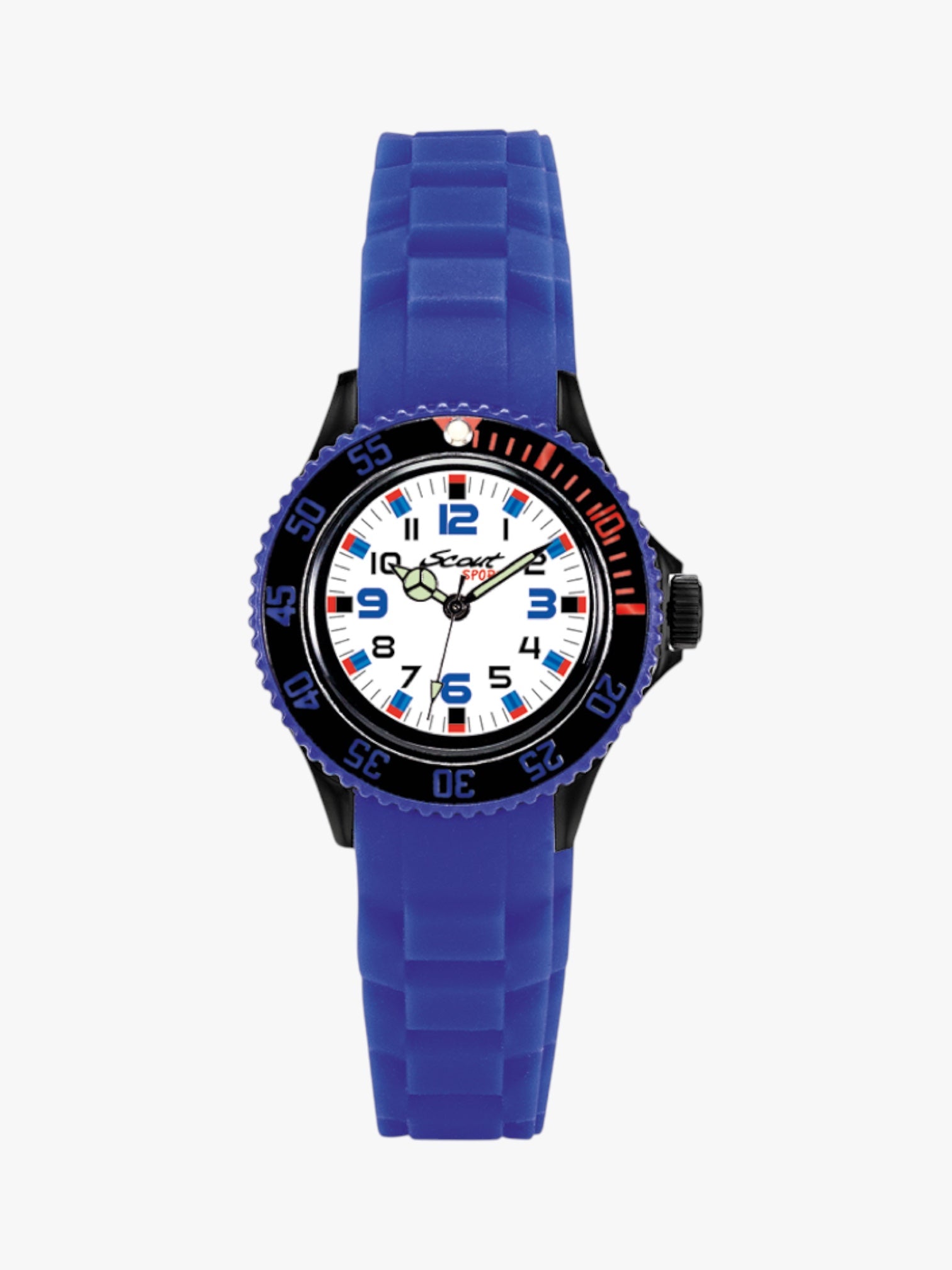 280303019 Kinderuhr blau mit weichem Silikonband