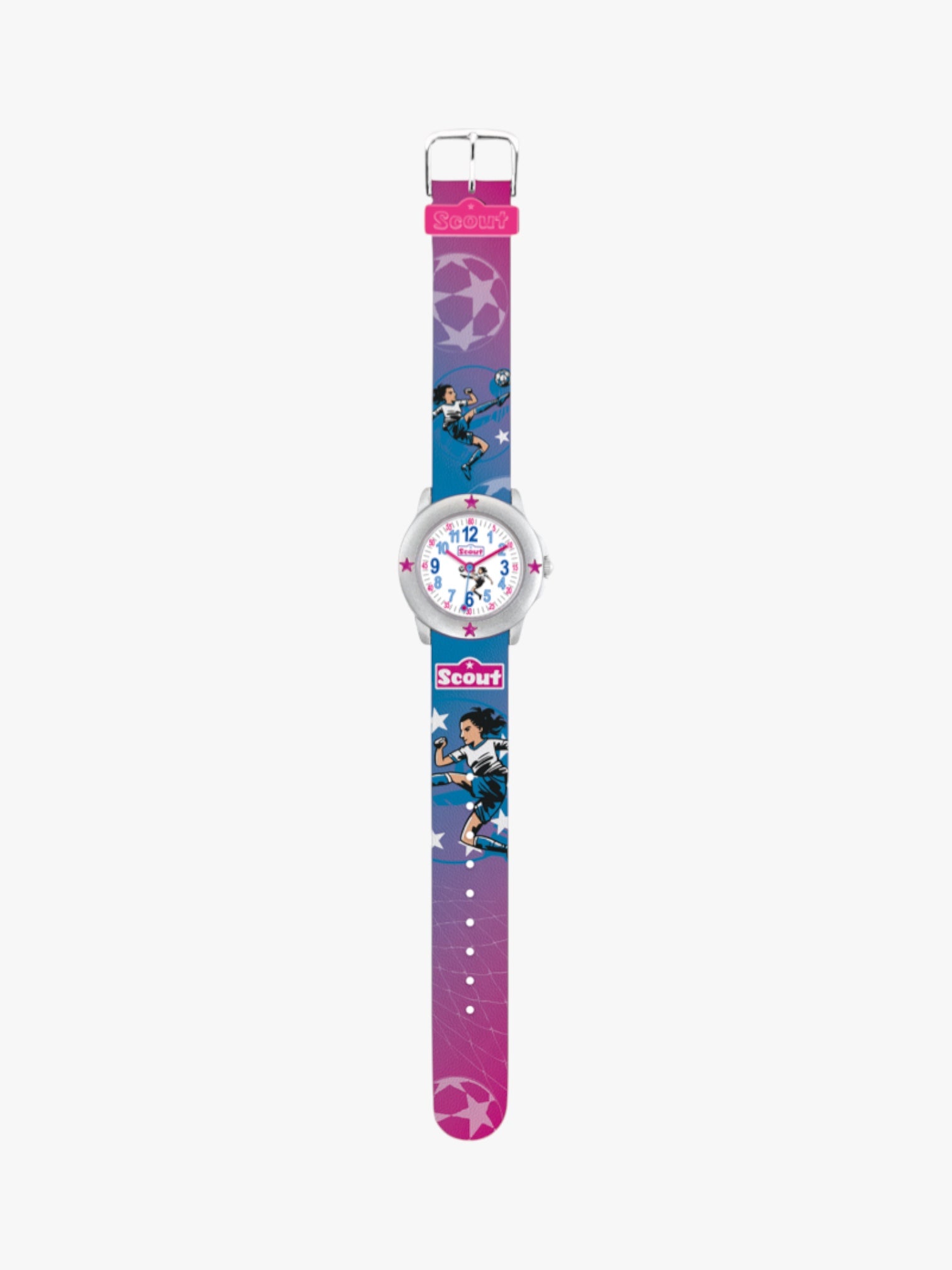 280393035 Kinderuhr pink mit Motiv Fußball