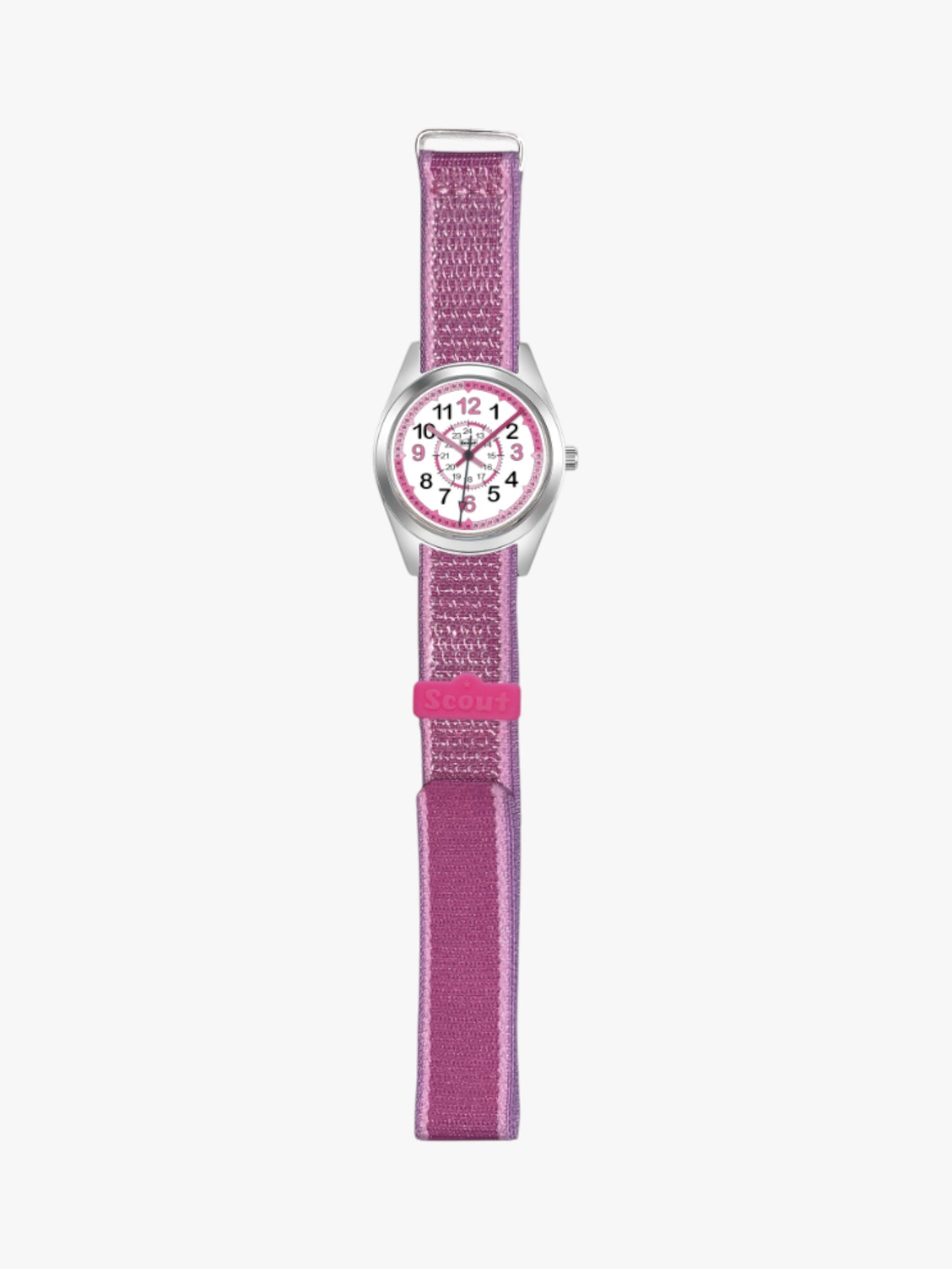 280309007 Kinderuhr mit Lernzifferblatt pink