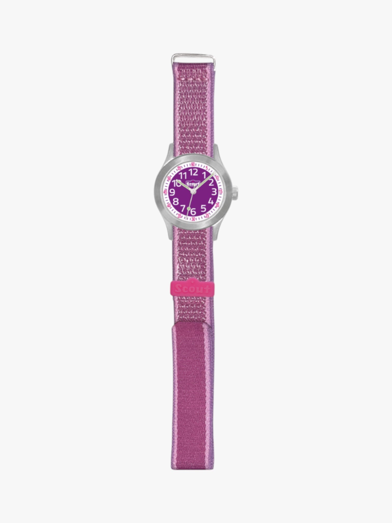 280311001 Kinderuhr pink mit Edelstahlgehäuse