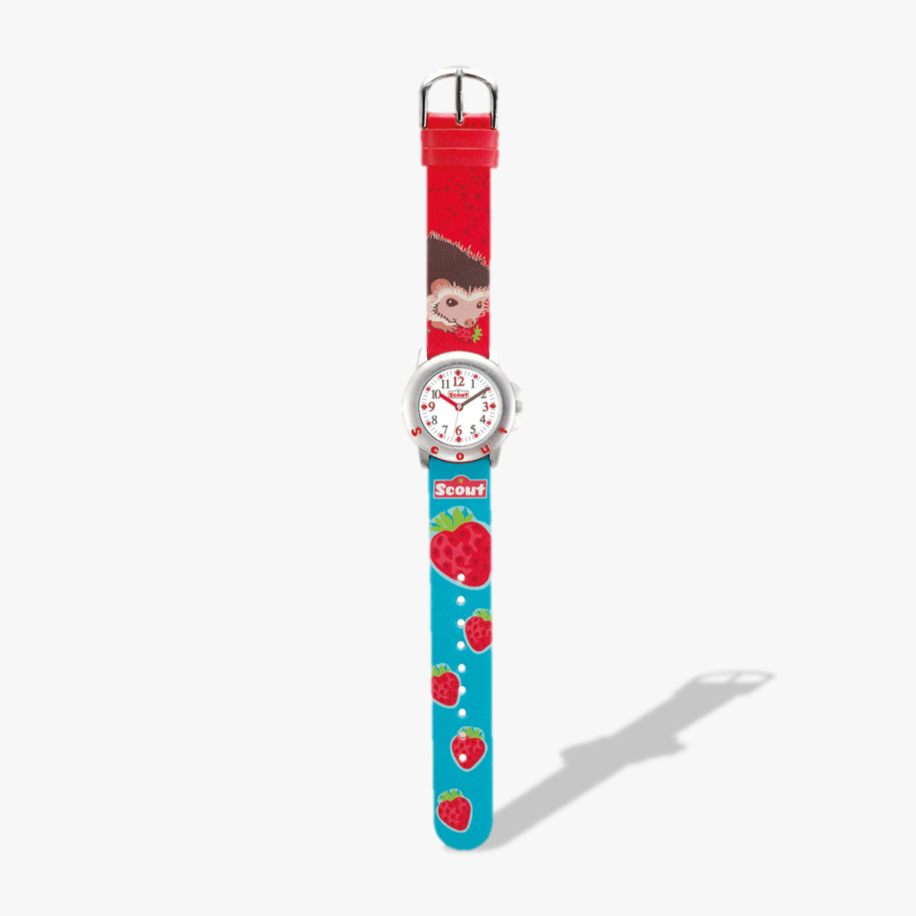 280393028 Kinderuhr mit Erdbeeren Motiv