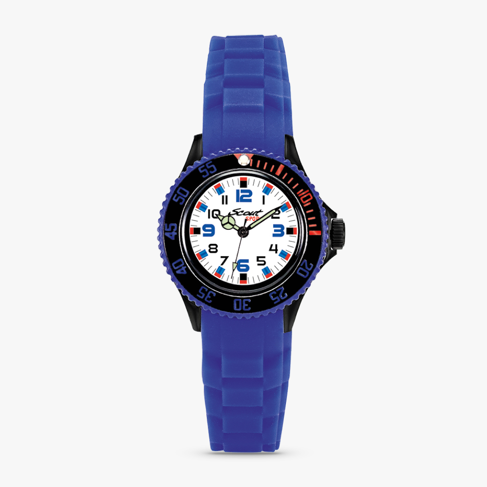 280303019 Kinderuhr blau mit weichem Silikonband