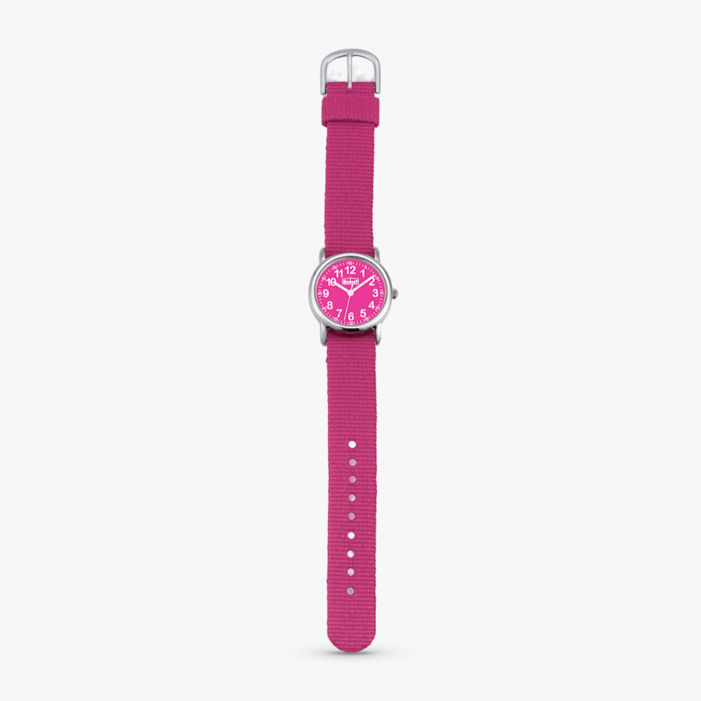 280304001 Kinderuhr pink mit Nato-Armband