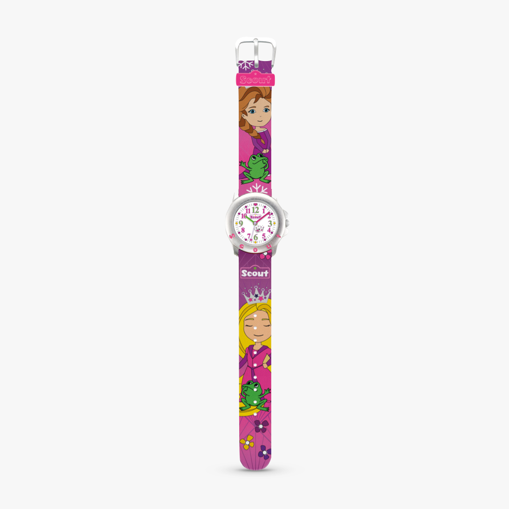 280393037 Kinderuhr pink mit Motiv Prinzessin