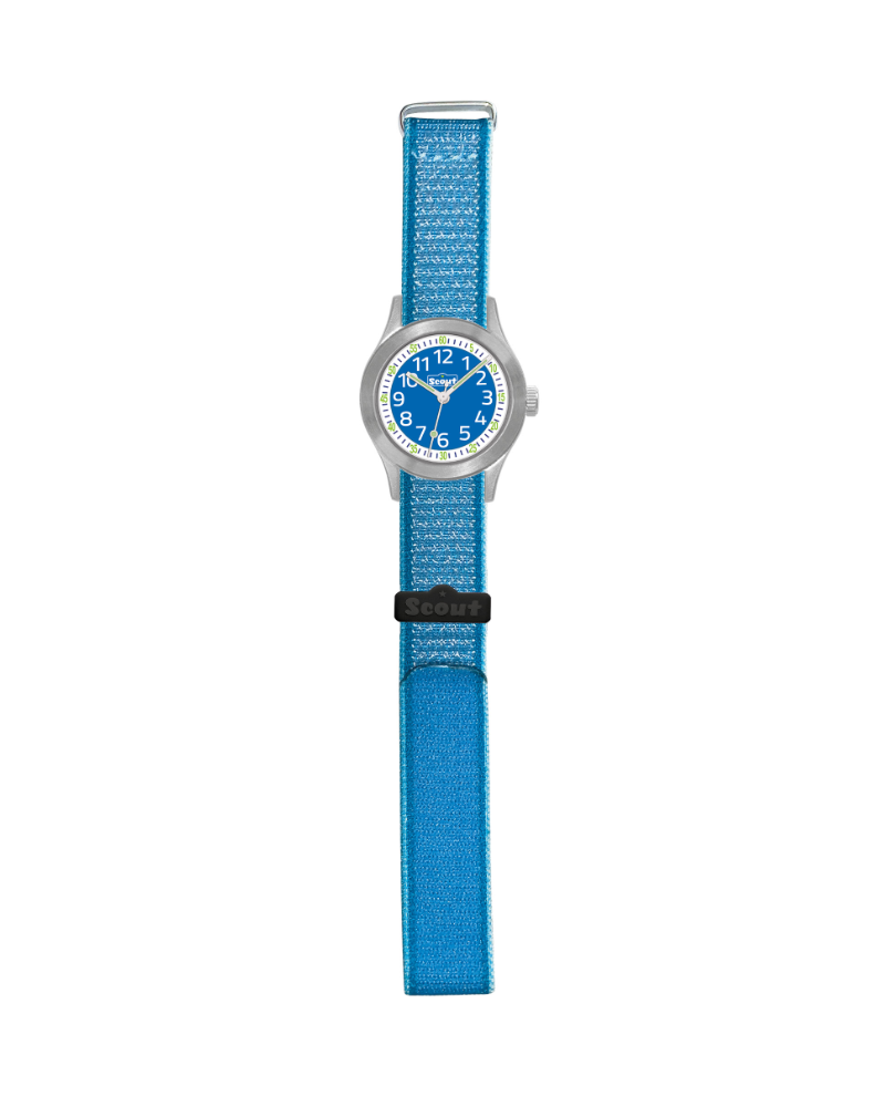 280311002 Kinderuhr blau mit Edelstahlgehäuse